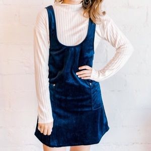 Sage the Label Velvet Navy Jumper Dress